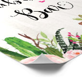 フィエスタブライダルシャワーバブリーバーサインサボテンフローラ ポスター (角)