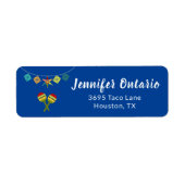 フィエスタブルーマラカス男の子の誕生日パーティー ラベル (正面)