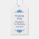 フィエスタブルー誕生日シャワ結婚ーズサンキュー ギフトタグ (正面)