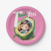 フィエスタベビーガールシャワーアボカドかわいいモダンおもしろい ペーパープレート (正面)