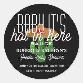 フィエスタベビーシャワパーソナライズされたーホットソークラシックス ラウンドシール