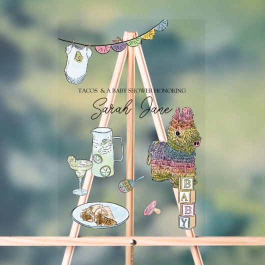 フィエスタベビーシャワーウェルカム アクリルサイン (ニュートラル)