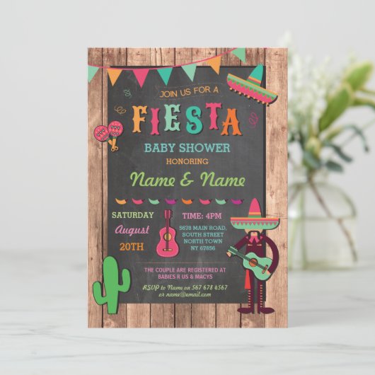 フィエスタベビーシャワーガールズオフィエスタメキシコ招待状 招待状 (スタンド正面)