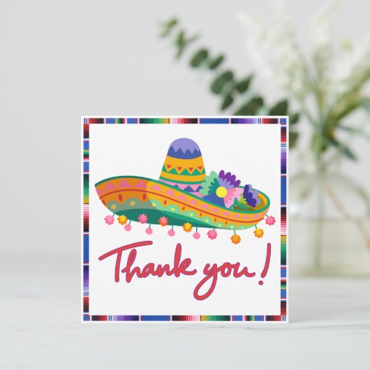 フィエスタベビーシャワーサンキューカードカラフル- Sombr サンキューカード (スタンド正面)