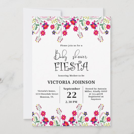 フィエスタベビーシャワーパーティの招待状 招待状 (正面)