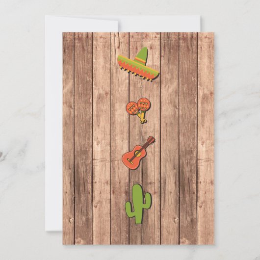 フィエスタベビーシャワーパーティーサボテンおもしろいメキシコ招待状 招待状 (裏面)