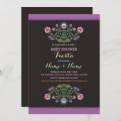 フィエスタベビーシャワーメキシカンガールボーイフラワー招待状 招待状 (正面/裏面)