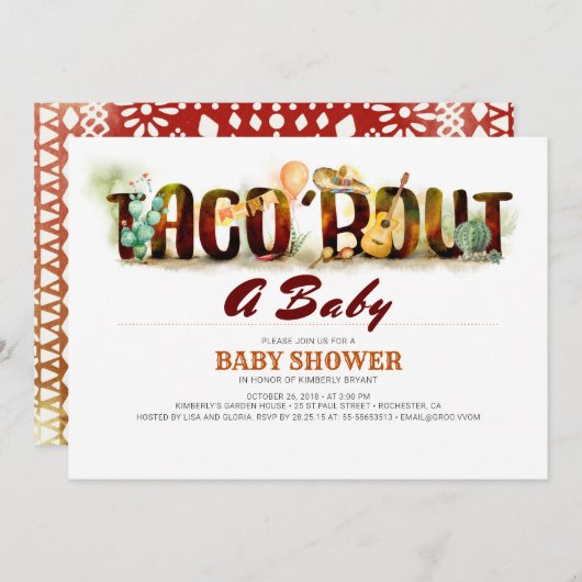 フィエスタベビーシャワー招待状タコブオウアベビー 招待状 (正面/裏面)