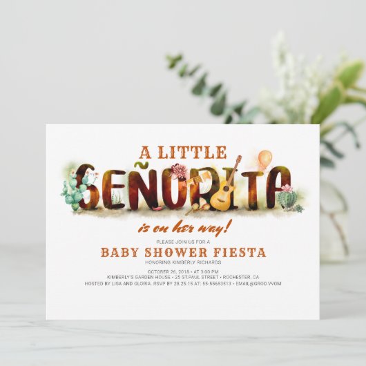 フィエスタベビーシャワー招待状メキシコおもしろい 招待状 (スタンド正面)