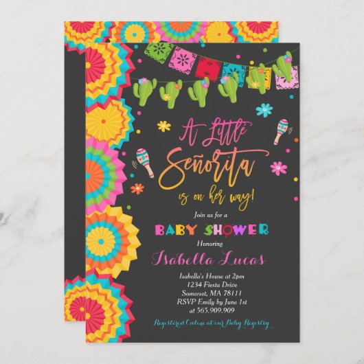 フィエスタベビーシャワー招待状メキシコベビーシャワー 招待状 (正面/裏面)