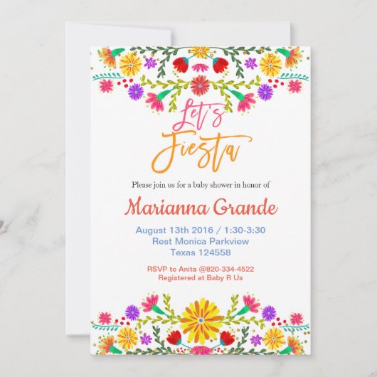 フィエスタベビーシャワー招待状 招待状 (正面)