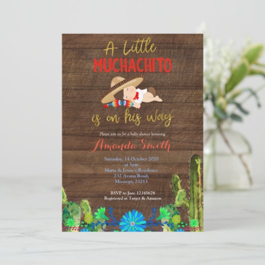 フィエスタベビームチャチョベビーシャワー招待状 招待状 (スタンド正面)