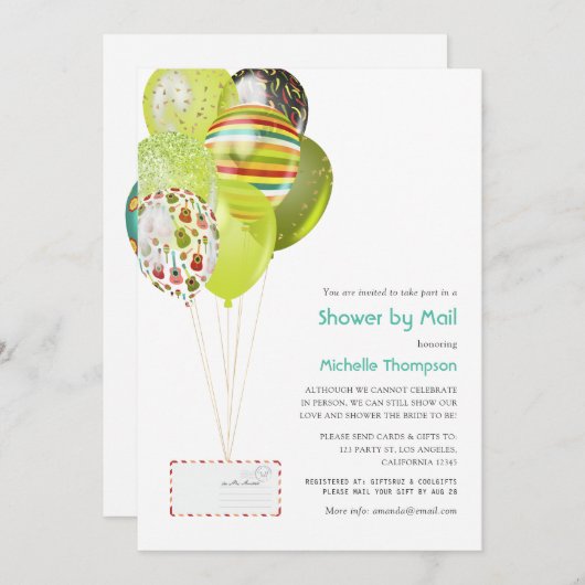 フィエスタベビー又はブライダルシャワーバイメール 招待状 (正面/裏面)