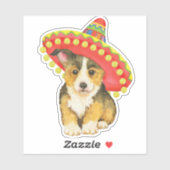 フィエスタペンブロークウェルシュコーギードッグビニールステッカー シール (シート)