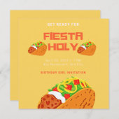 フィエスタホリーグアカモール誕生日ガール  招待状 (正面/裏面)