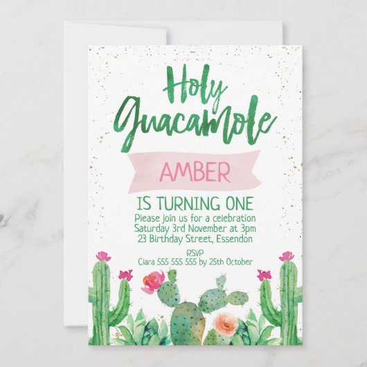 フィエスタホーリーグアカモール誕生日招待状 招待状 (正面)
