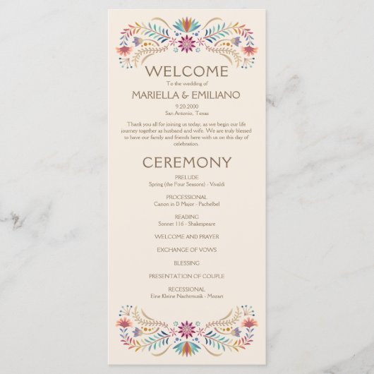 フィエスタボホ結婚式 プログラム (正面)