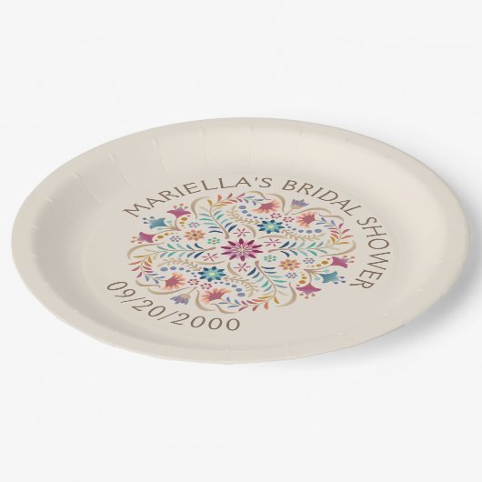 フィエスタボホ誕生日シャワ結婚ーズ ペーパープレート (アングル)