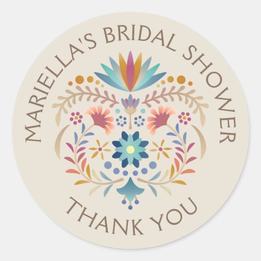 フィエスタボホ誕生日シャワ結婚ーズ ラウンドシール (正面)