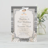 フィエスタボーイバプティスアンド誕生日シルバー 招待状 (スタンド正面)