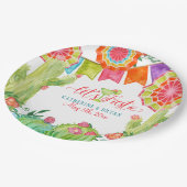 フィエスタマルガリタサボスブライダルシャワー紙ファン ペーパープレート (アングル)