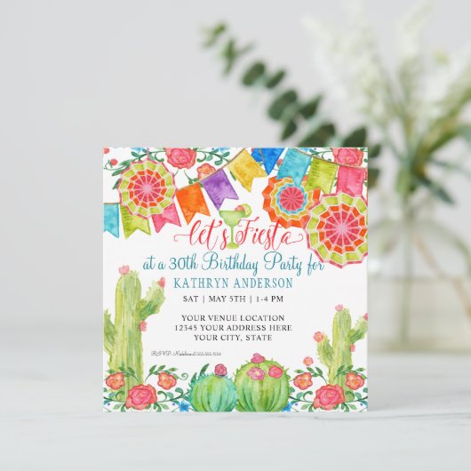 フィエスタマルガリタサボス30th誕生日パーティーバナー 招待状 (スタンド正面)