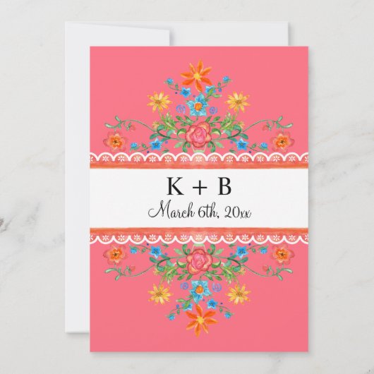 フィエスタマルガリータフローラサボスアートブライダルシャワー 招待状 (裏面)