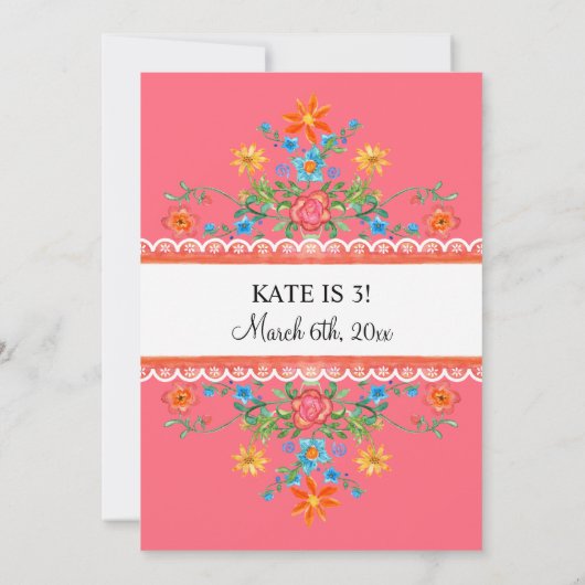 フィエスタマルガリータフローラサボティバースデーパーティー 招待状 (裏面)