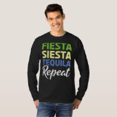 フィエスタメキシカンリピートTequila Mexico Happy Cinco D Tシャツ (正面フル)