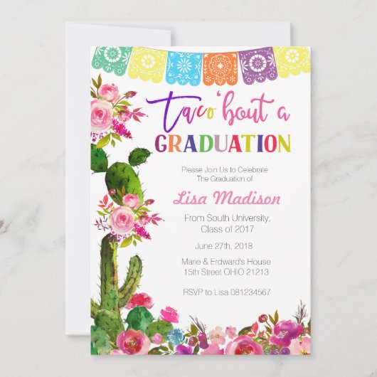 フィエスタメキシカン卒業パーティー招待状 招待状 (正面)