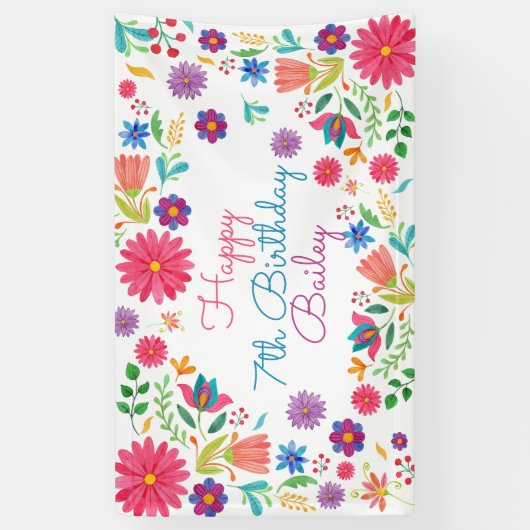 フィエスタメキシカーナフォークロアウォーター色フローラ 横断幕 (縦)