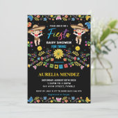 フィエスタメキシコかわいい双子ボーイズ双子ベビーシャワー 招待状 (スタンド正面)