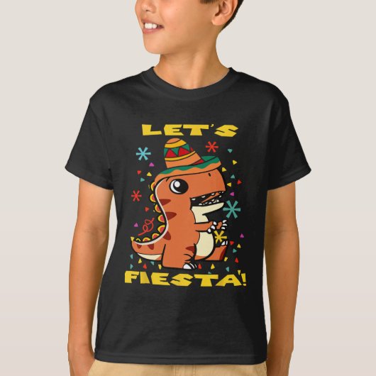 フィエスタメキシコの恐竜シンコデマヨトドル Tシャツ (正面)
