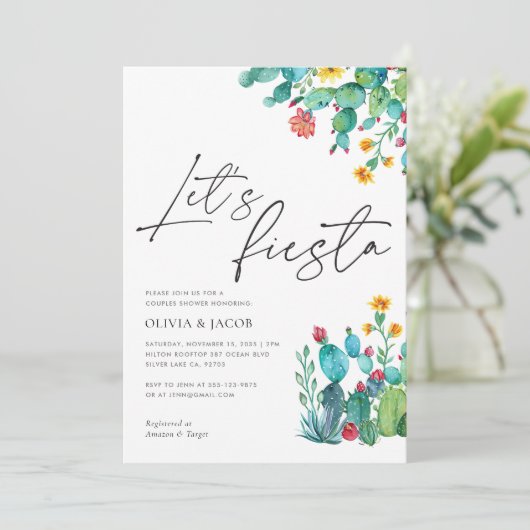 フィエスタメキシコカップルのシャワー 招待状