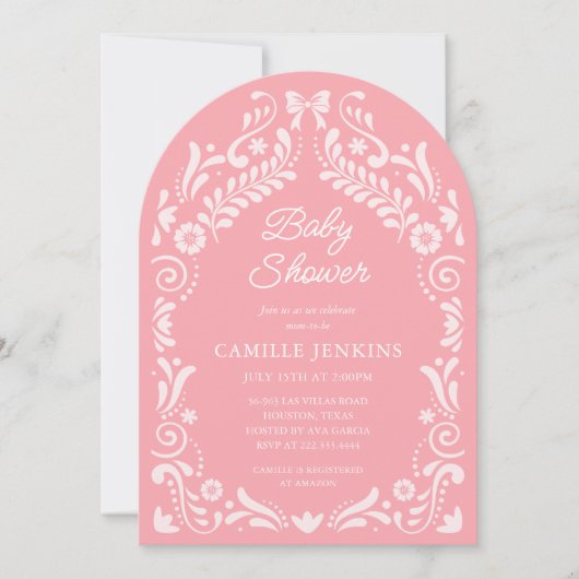 フィエスタメキシコガールベビーシャワーアーチ招待状 招待状 (正面)