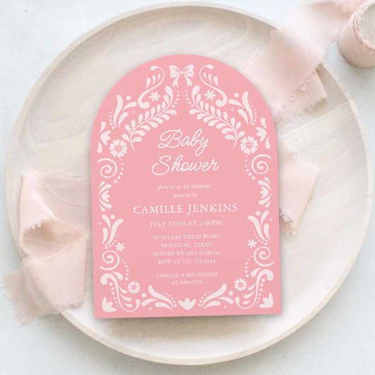 フィエスタメキシコガールベビーシャワーアーチ招待状 招待状