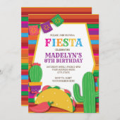 フィエスタメキシコサウスウエストタコ誕生日 招待状 (正面/裏面)