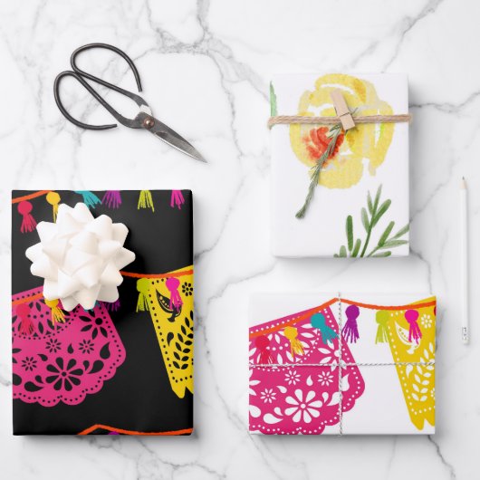 フィエスタメキシコバナーサボラッピング紙シート ラッピングペーパーシート (正面)