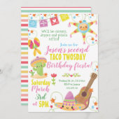 フィエスタメキシコピナタタコトゥオズデイ誕生日 招待状 (正面/裏面)