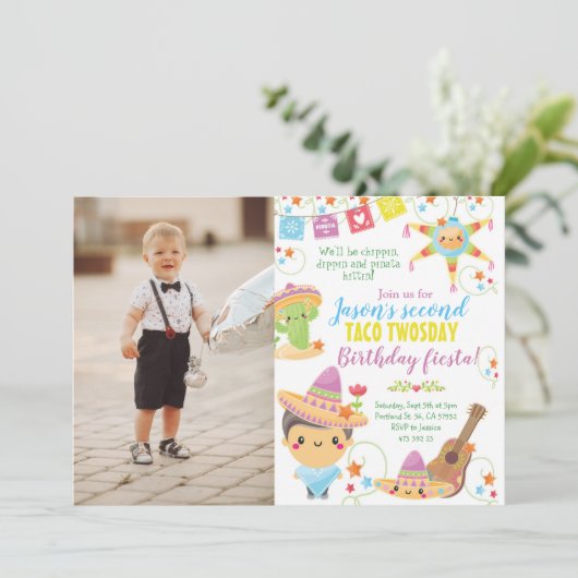 フィエスタメキシコピナタ誕生日招待 招待状 (スタンド正面)