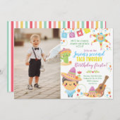 フィエスタメキシコピナタ誕生日招待 招待状 (正面/裏面)