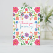フィエスタメキシコフォーク水彩フローラ誕生日 サンキューカード (スタンド正面)