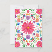 フィエスタメキシコフォーク水彩フローラ誕生日 サンキューカード (裏面)