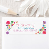 フィエスタメキシコフォーク水彩フローラ誕生日Tha ラベル (インサイチュ)