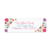 フィエスタメキシコフォーク水彩フローラ誕生日Tha ラベル (正面)