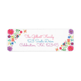 フィエスタメキシコフォーク水彩フローラ誕生日Tha ラベル