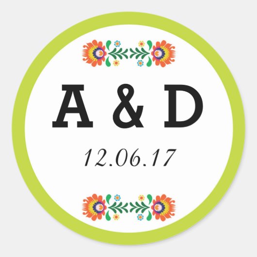 フィエスタメキシコフローララウンドシールライムラベル ラウンドシール (正面)