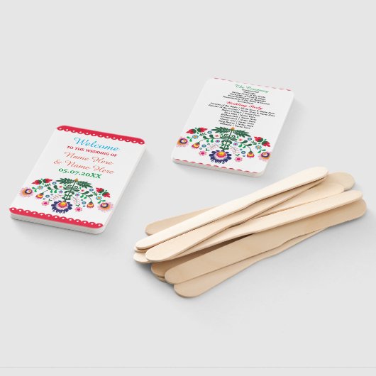 フィエスタメキシコフローラ結婚式 プログラムハンドファン ハンドファン (組立なし)