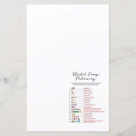 フィエスタメキシコブライダルシャワーゲームプリント (裏面)