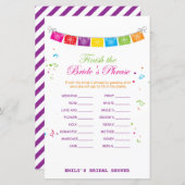 フィエスタメキシコブライダルシャワーゲームプリント (正面/裏面)